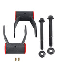 2 Inch Rear Suspension Drop Shackle Kit With Hardware For Ford Ranger 1989 1997 2WD 4X4 Including Powder Coated Steel Drop Shackles Bushing Set Zerk Fittings Custom Bolts Easy Install Leveling Kit, showing components and bolts