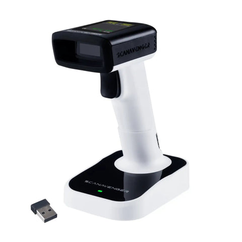 Portable Bluetooth 1D And 2D Barcode Scanner With LCD Display And Stand, Cordless Handheld Gun For Inventory, No Software Needed