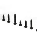 300 Pcs Self Tapping Screws Cross Pan Head Set In Carbon Steel M3 Black With Sturdy Storage Box, arranged in various sizes