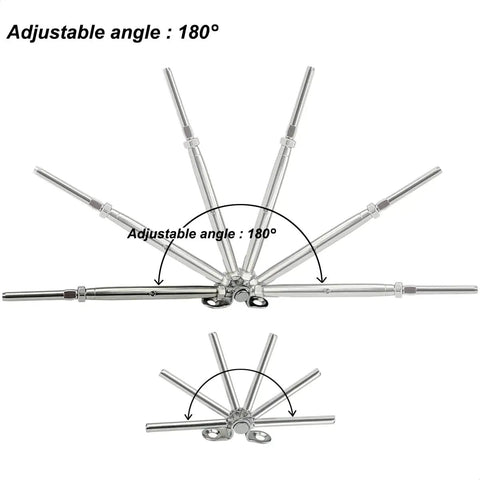 Stainless Steel Cable Railing System Kit With Adjustable Angle Hardware For Three Sixteenth Inch Cable Railing Marine Grade T316