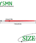 Beefy 43 Inch Hay Bale Spear Set, 3000 Lb Capacity, Heavy Duty Spring Steel with dimensions shown, bolt-on attachment view