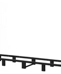 8ft Outdoor Firewood Rack With Heavy Duty Stand And Adjustable Length, Metal Lumber Carrier Organizer in black steel frame