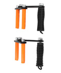 Heavy Duty Carry Handle Clamps Two Pack Rock Solid Plywood Drywall Carrier with orange lifting pads and black grip.