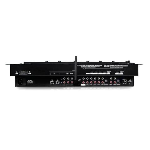 Rear view of Six Channel Bluetooth DJ Mixer Controller With LED Illumination And Digital Audio Mixing System, 5U Rack Mount Ready