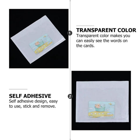 Self Adhesive PVC Card Sleeves With Label Pouches For Easy Classification And Fingerprint Protection Built To Handle Heavy Duty Workload For Warehouse Workhorse Shipping Boxes And Card Organization, transparent PVC card sleeve