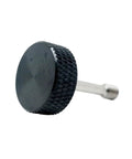 M4 X20mm Captive Screws With Knurled Thumb Heads 4 Pack Black Aluminum Body Stainless Steel Threads panel fastener side view
