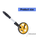 Measuring Wheel 0-9999.9m Digital Display for Construction Worker, yellow wheel, aluminum handle, size 159mm.