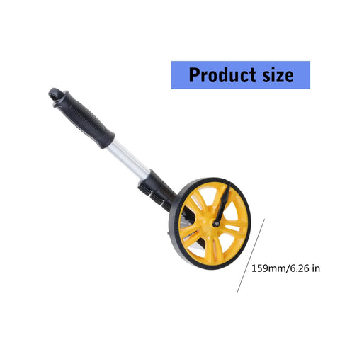 Measuring Wheel 0-9999.9m Digital Display for Construction Worker, yellow wheel, aluminum handle, size 159mm.