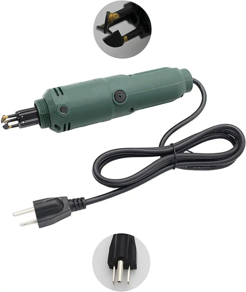 Handheld Wire Stripping Tool For Enameled Wire Fast Cutter And Scraper With 6 Speed Settings, 3 Tungsten Claw Heads, 110V plug shown