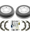 Premium Rear Brake Drum And Shoe Kit For Toyota Camry And Solara 1992 To 2003 Non Asbestos Organic Pads Smooth Plain Finish Left Right Set, rear set