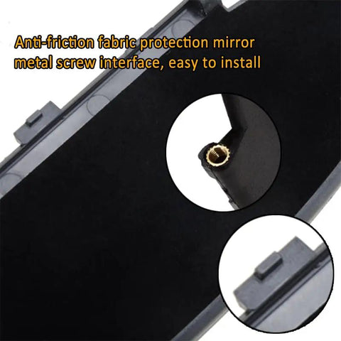Close-up of metal screw interface on Replacement Sun Visor Vanity Mirror Covers Pair For Porsche 996 997 911 986 987 Black