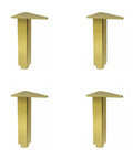 Brushed Gold Adjustable Furniture Legs Four Pack 300mm Aluminum Alloy Replacement Feet, four angled legs arrangement