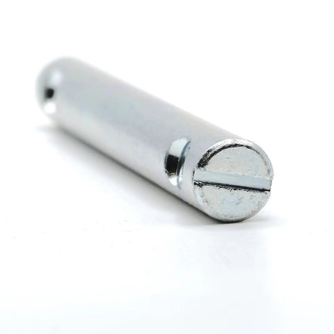 Heavy Duty Zinc Plated Cross Dowel Barrel Nuts Compatible With Ikea 121214 Furniture Hardware Built Tough Double Assembly Joiners Fits Like A Champ For Beds And Tables Set Of Two, close-up view of the shiny metallic barrel nut.