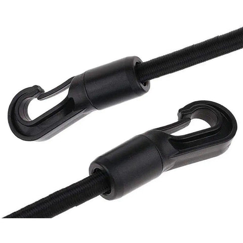 Close-up of clips on Three Meter Elastic Neck Stretcher For Horses Adjustable Headcollar Training Rope, black nylon material.