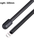 RC Antenna Tube Black 320mm With Silver Mount And Cap For RC Cars And FPV Drones Receiver Antenna FrSky XM Plus X4R X4RSB Made From Nylon And Rubber Construction showing length and dimensions