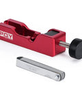 Universal Spark Plug Gap Tool With 32 Blades Steel Feeler Gauge For Most 10mm 12mm 14mm And 16mm Spark Plugs Red Aluminum Gapper