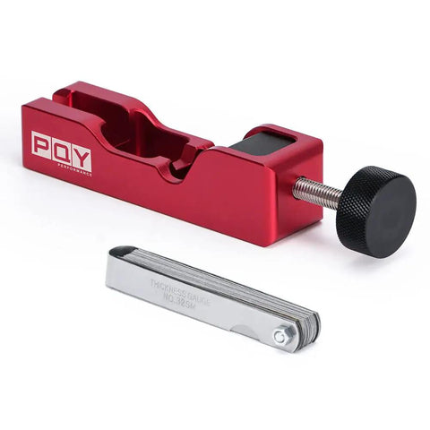 Universal Spark Plug Gap Tool With 32 Blades Steel Feeler Gauge For Most 10mm 12mm 14mm And 16mm Spark Plugs Red Aluminum Gapper