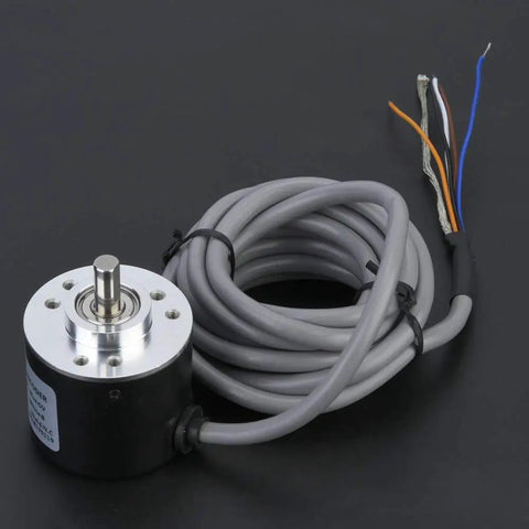 Heavy-Duty 38mm Rotary Encoder With Stainless Steel Shaft And Metal Shell, Industrial Grade Position Sensor For Precision Machinery