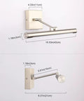 LED Picture Light With 24.4 Inch Swing Arm For Artwork Adjustable Up Down 180 Degrees Brushed Nickel Finish 14W 80W Equivalent