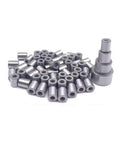 Heavy Duty Drill Sleeves And Bearing Steel Bushings For Custom Shaft Fits Precision Ground Liners stacked and scattered on white background.