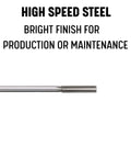 5/8 Inch High Speed Steel Spiral Flute Chucking Reamer With Straight Shank DWR Series Model DWRRSP5/8 with bright finish