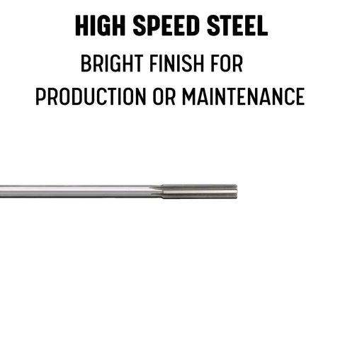 5/8 Inch High Speed Steel Spiral Flute Chucking Reamer With Straight Shank DWR Series Model DWRRSP5/8 with bright finish