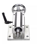Heavy Duty Manual Tailstock With 70mm Center Reach For Wood Lathes And Cnc Routers Rotary Fourth Axis Engraving Stand top view with chrome handle