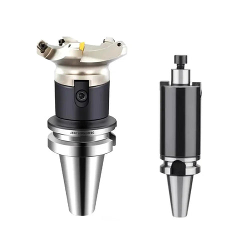 Premium Heavy Duty BT FMB Lathe Tool Holder For CNC Milling And Face Cutting With Secure Collet Grip In Sizes Range From 45L To 100L shown from the side.