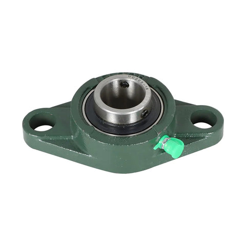 Close-up of UCFL205-16 pillow block bearing showing 1 inch bore and steel housing, part of 10 Pack UCFL205-16 Pillow Block Bearings With 1 Inch Bore Beefy Steel Self Aligning Flange Bearing 2 Bolt Block Durable Housing Low Friction Quiet Operation Go To Choice For CNC Conveyors And Machinery.
