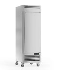 Heavy Duty Twenty Seven Inch Commercial Freezer Nineteen Point Three Two Cubic Feet Stainless Steel Reach In Upright Kitchen Cooler on wheels