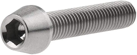 Badass Titanium Hardware Kit Six Piece M8x40mm Inner Hexagon Full Thread Bolts Dead Nuts strong titanium hex bolt side view.