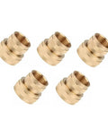 Brass Hose Adapter 3/4 FHT To 1/2 FIP Garden Hose Fitting Pack Of 200 Forged Copper Construction, five adapters on white background