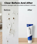 Drywall Patch Kit With Scraper Quick Drying Wall Mending Cream Fix Holes And Cracks Fast Nail Hole Repair Paste For Home DIY Multi Functional Patch Paste For Walls 2026 Update next to repaired wall.