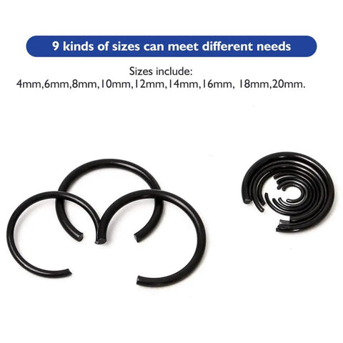 65Mn Spring Steel Snap Ring Set For Hole Sizes 4Mm Through 20Mm Round Wire Bearing Stop Rings Assortment Kit