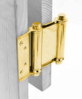 4 Pack 3 Inch Brass Stainless Steel Double Action Spring Hinges Self Closing For Cafe Saloon Pub Doors And Gates with screws