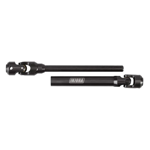Super Tough Heavy Duty Steel Drive Shaft With Universal Joint For 1/10 RC Car Crawler Rig Adjustable Length 119 To 159 Millimeters Hardened Build Includes Set Pins Splined Fit
