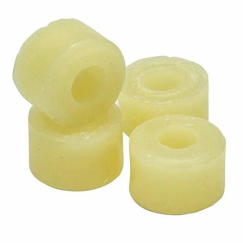 4 Piece Knitting Machine Wax Rings For Snag Free Yarn Feeding And Needle Protection, light yellow rings close up view