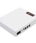 Plug And Play Mini Ups Battery Backup With 16000Mah To Keep Your WiFi Hot During Blackouts Delivers Up To Seven Hours Of Rock Solid Power For Routers Modems And Security Cameras, white design.
