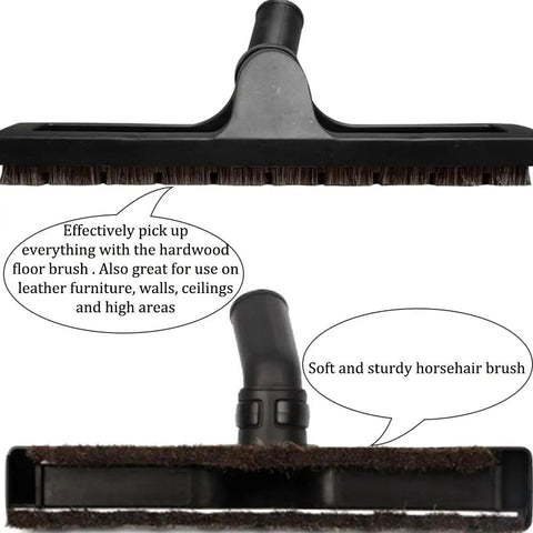 Close-up of 32mm Hardwood Floor Brush with 360 Degree Swivel Head, showing soft bristles for smooth floors and rugs.
