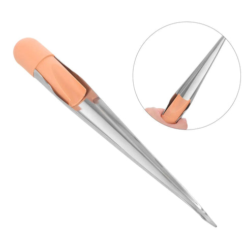Rugged Heavy Duty Marine Rope Splicing Spike With Ergonomic Handle And Stainless Steel Wire Threading Tool 280mm Long Built For Tough Boat Tasks And Navigation With Sturdy Plastic Grip, stainless steel spike with orange plastic grip