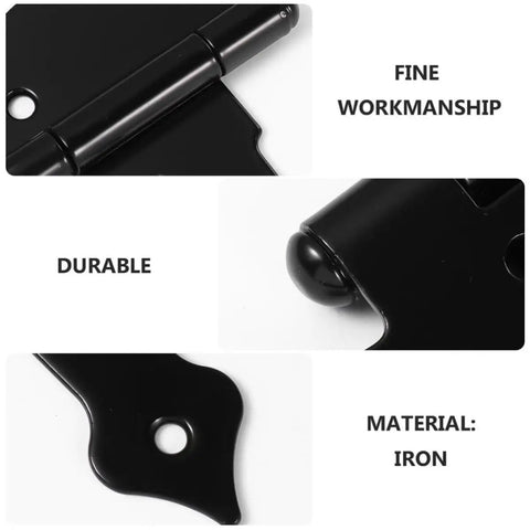 Heavy Duty T Strap Shed Door Hinges Set Of 4 In Black Iron With Eight Screw Holes Quiet And Easy To Install Barn Gate Hinges detail