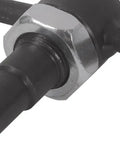 Close-up of heavy duty motorcycle crankshaft alignment tool engine turning bar with solid knurled grip and metal shaft.