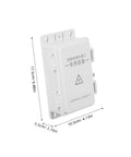 Heavy Duty White Waterproof Plastic Electrical Junction Box For Wiring Security Cameras And Electronic Components With UV Resistance For Outdoor Commercial Use, side view with dimensions.