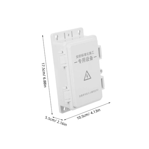 Heavy Duty White Waterproof Plastic Electrical Junction Box For Wiring Security Cameras And Electronic Components With UV Resistance For Outdoor Commercial Use, side view with dimensions.