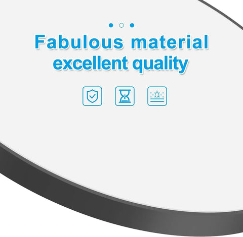 Close-up of Waterproof Flush Mount Ceiling LED Light Fixture 24W 1700 Lumens 7200K with black edge and quality icons