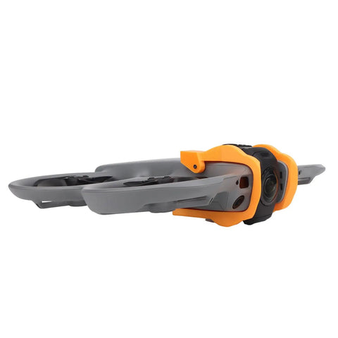 Orange Gimbal Bumper Guard For Avata 360 Drone Gimbal Camera Protector and Lens Shield on gray drone arms.