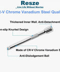 3 Piece Socket Extension Bar Set With 1/2 Inch Drive Chrome Vanadium Steel Impact Extensions In 3 5 And 10 Inch Lengths with knurled design.