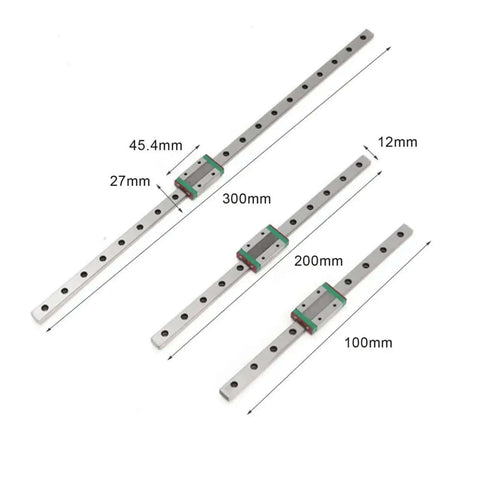 Get This High Precision Mgn12 Linear Guide Rail Kit With Mgn12h Sliding Block For Smooth 3D Printer Builds And CNC Machine Tool Upgrades Featuring Bear Steel Hardness. 300mm MGN12 rail with MGN12H block and 100mm, 200mm, 300mm sizes