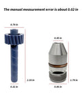 Speedometer Driven Gear Kit For GM Transmissions With 17 To 22 Tooth Gears And Bullet Kit with two parts and dimensions