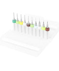 10 Piece Engraving Drill Bit Set Tungsten Carbide For CNC PCB Drilling Pro Grade Nano Sharp Bits with assorted colored holders